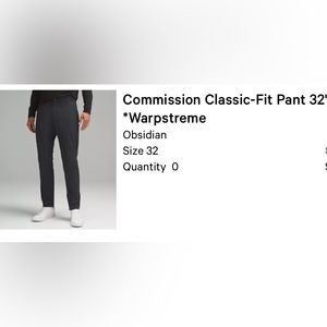 Lululemon Commission Pants - Obsidian 32”x32”